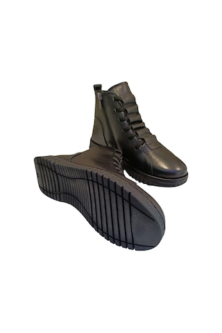 Voog 23662 Kadın Deri Casual Comfort Bot Siyah