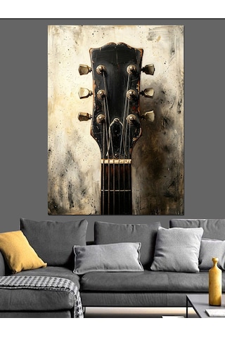 Eski Bir Gitarın Yakın Planı Dekoratif Kanvas - Mdf Ahşap Tablo