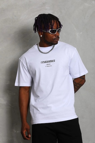Wear Vexel Erkek Baskılı Bisiklet Yaka Kısa Kol T-shirt - Beyaz Çok Renkli