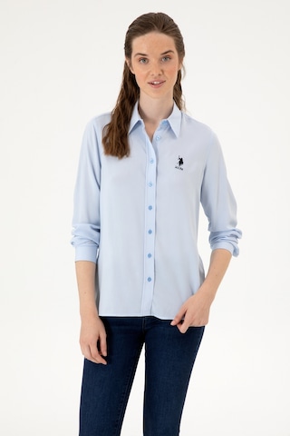 U.s. Polo Assn. Kadın Açık Mavi Gömlek Desenli 50316429-vr003 Acık Mavı