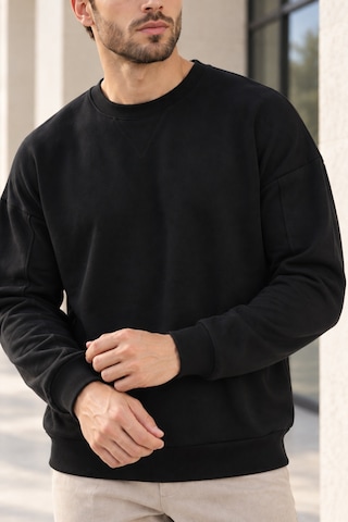 Polo State Erkek Bisiklet Yaka Oversize Dikiş Detaylı Basic Sweatshirt - Siyah Polo State Erkek Bisiklet Yaka Oversize Dikiş Detaylı Basic Sweatshirt - Siyah