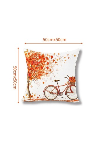 Novahub 6 Adet Pamuklu Sevgililer Günü Yastık Kılıfı - 20x20 İnç - Kırmızı Ağaç Ve Aşk Bisikleti Tasarımı - Kanepe Ve Araba Dekorasyonu Diğer