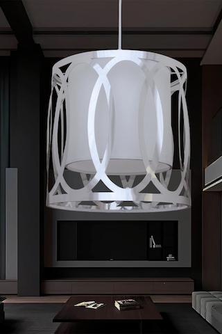 Çay Tekli Avize Gümüş - Beyaz