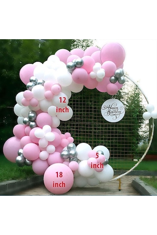 10-12 İnç Beyaz Rose Gold ve Konfetili Karışık Balon 10 Adet