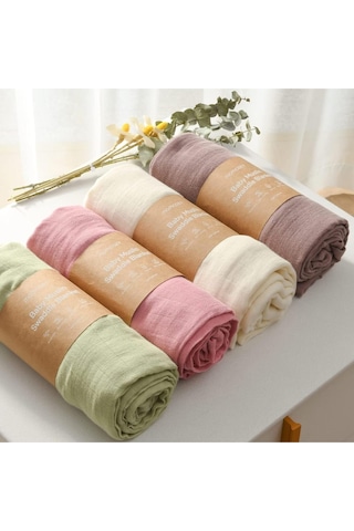 Muslin Kundak Bezi 4'lü Set Ultra Yumuşak ve Nefes Alabilir Pamuk 120x120 CM Yeşil