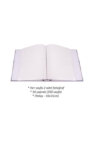 Rabsev RS038 Fotoğraf Albümü 10x15 CM 200'lük Lüx Desenli Kutulu Not Yazılabilir