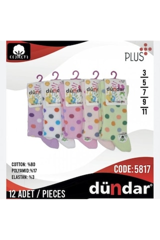 Dündar Çorap Dündar Kız Çocuk Pamuk Desenli Çorap - 6 Adet