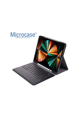 Apple Uyumlu iPad Pro 12.9 2022 M2 Bluetooth Klavyeli Standlı Kılıf - BKK1