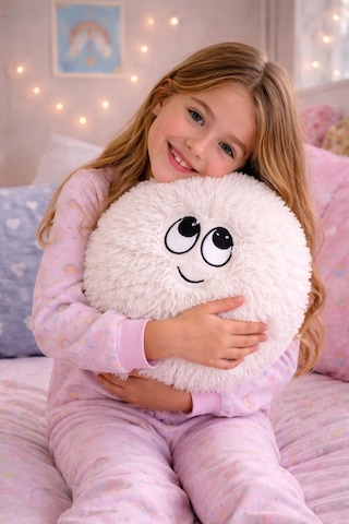 Merty Avm Peluş Yastık 35cm Yumuşak Dekoratif Yastık Çocuk Genç Odası Süs Yastığı 001 - Beyaz