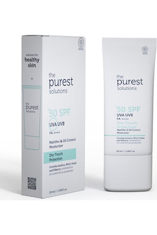 The Purest Solution Yağlı Ciltler İçin Mat Bitişli Güneş Kremi SPF50+ 50 ML