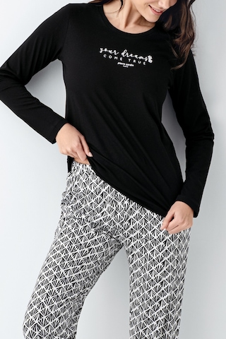 Pierre Cardin 9068 Modal Uzun Kol Kadın Pijama Takımı V1 Siyah