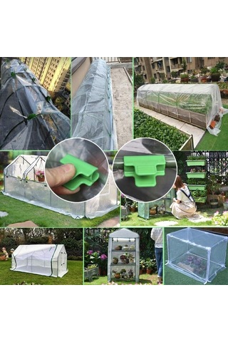 48 Adet Bahçe Hortumu Kelepçesi, Bahçe Kulübesi Film Aksesuarları, 16 Mm Dış Çap, Bitki Desteği, Sera Plastik Kelepçeleri, Yeşil Diğer