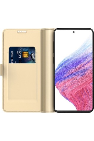 Luckysouk Samsung Galaxy Uyumlu S22 5g Pu Deri Kart Tutucu Folio Flip Case Standı Manyetik Tam Koruma Telefon Kapağı - Altın Mavi Yok Havalandırma Hmdymd