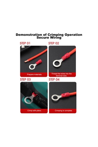 Geeksen Metal Kablo Uçları Seti 0.75-6mm²: 520 Adet 15 Tip + Pres Aleti + Depolama Kutusu - İzole Soğuk Pres Uçları