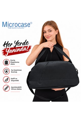 Microcase Unisex 2 Gözlü Geniş Hacimli Orta Boy Seyahat Fitness Ve Spor Çantası Al7040 Siyah