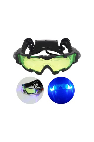 Kayak, Unisex Pc Lens Gözlükleri İçin Led Işığı, Elastik Bant Koruyucu Camlı Gece Görüş Gözlükleri Çok Renkli