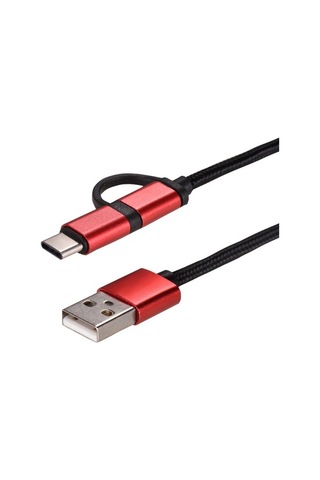 Sandwich Huawei Kırmızı Type-c & Micro-usb 2'li Veri Kablosu - Hızlı Şarj & Transfer, 1m, Dayanıklı