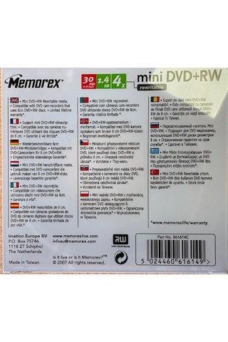 Memorex Mni Dvd+rw 30min 1.4gb 10lu Paket