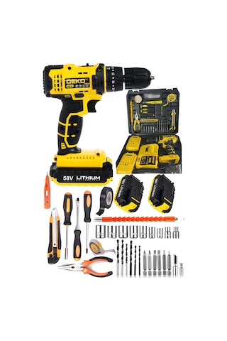Deko Turkey DKT5870MB 58 V Panasonic Çift Akülü Darbeli Matkap + 30 Parça Set