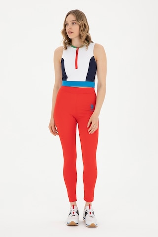 U.S. Polo Assn. Kadın Kırmızı Yüksel Bel Spor Tayt 50284055-VR030