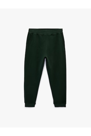 Koton Rahat Kesim Cepli Pamuklu Beli Lastikli Jogger Spor Eşofman Altı Yeşil 6sam40084nk