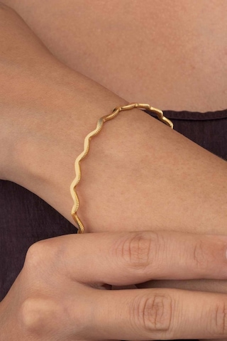 Gümüş Pazarım Altın Kaplama Dalgalı Model 925 Ayar Gümüş Kadın Ajda Bilezik Diğer