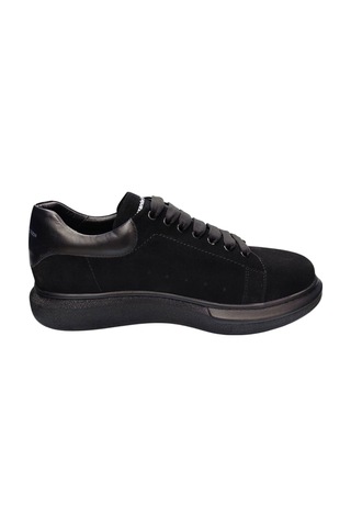 King Shoes Büyük Numara Siyah Süet Erkek Ayakkabı