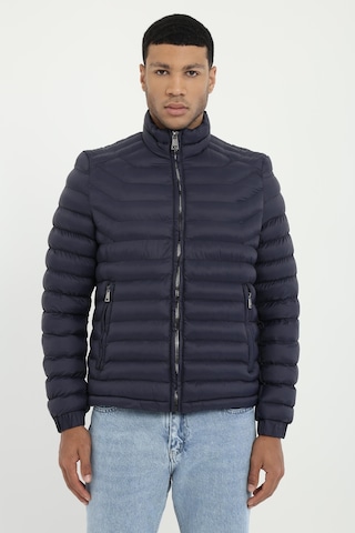 Dufy Lacivert Kapitone Slim Fit Erkek Mont-25286 Lacivert