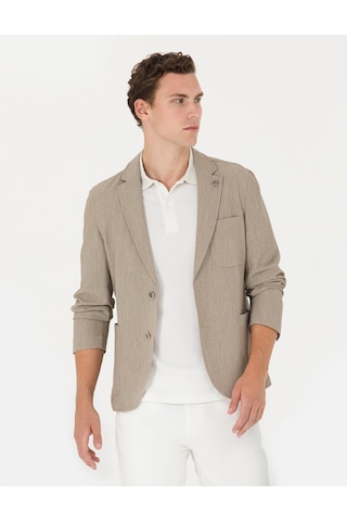 Pierre Cardin Erkek Vizon Ekstra Slim Fit Spor Ceket 50269735-vr052 Kahverengi