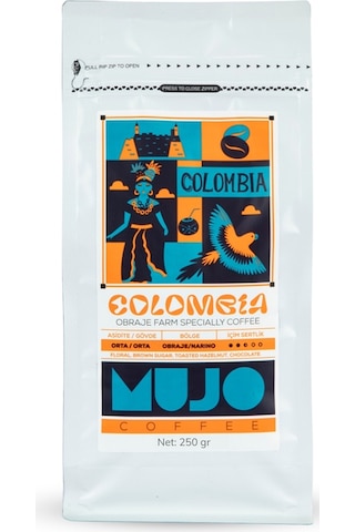 Colombia Obraje Farm Specially Coffee Çekirdek Kahve-250gr-moka Pot Moka Pot