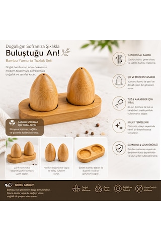 Bambu Standlı Yumurta Tuzluk&biberlik