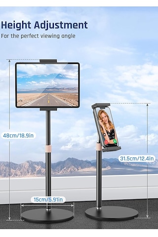 Masaüstü Metal Telefon Ve Tablet Tutucu Stand Açı Ve Yükseklik Ay