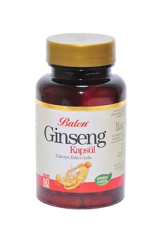 Balen Doğal Saf Ginseng Kapsülü 375 MG x 60 Bitkisel Kapsül