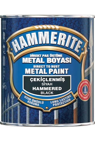 Hammerite Metal Boyası Düz Siyah 0,75 Lt
