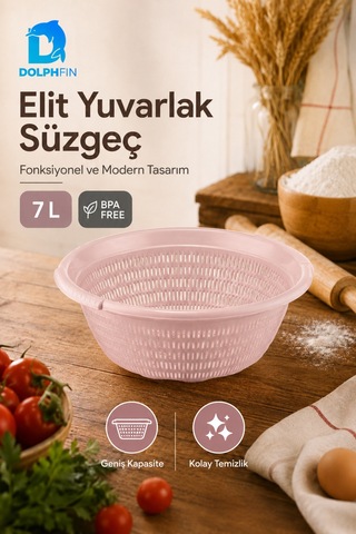 Elit Yuvarlak Süzgeç 7 L Bpa Free Pembe