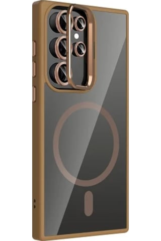 Galaxy S25 Ultra İçin Uyumlu Standlı Ve Kamera Lens li Şarj Özellikli Ultra Lüks Kılıf
