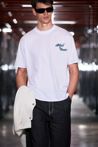 Grımelange Farıd Erkek %100 Organik Pamuklu Baskı Detaylı Yuvarlak Yaka Regular Fit Beyaz T-shirt
