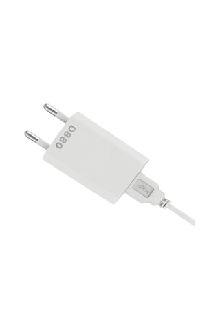 D880 5w Usb Şarj Aleti 2in1 Kablolu Ev Tipi Adaptör Telefon Şarj Cihazı