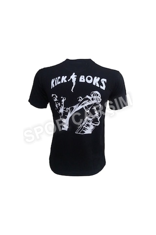 Spor_Carsim Kickboks Tişörtü,Likralı Penye Kumaş Siyah S,M,L,Xl