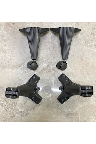 Tekerlekli Sehpa Masa Ayağı, Akıllı Sehpa Ayağı, Sihirli Sehpa Ayağı Siyah 4 Adet 360 Derece 20 Cm T