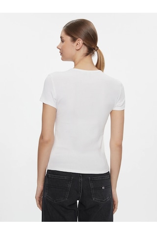 Tommy Hılfıger Kadın T-shırt Dw0dw17383-ybr Beyaz