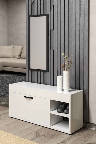 Ayakkabılık Dolabı Beyaz 90 Cm Çok Renkli