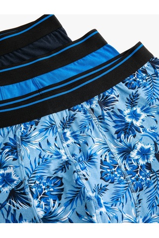 Koton 3'Lü Boxer Seti Çiçekli Baskılı Çok Renkli Mavi 4Slm90026Mk Mavi