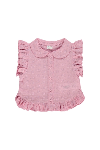 Civil Baby Fistolu Fırfırlı 6-18 Ay Gömlek - Pembe Soft Pembe