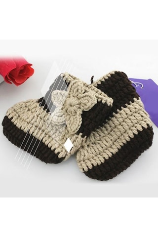 1 Takım Yenidoğan Prop Kostüm Sevimli Çekici Yün Iplik Bebek İçin Bebek Pelerin Kap Giymek Rahat Kahverengi