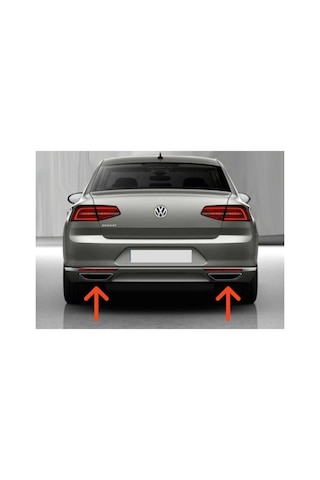 Volkswagen İle Uyumlu Passat İle Uyumlu B8 Krom Egzoz Ucu 2 Parça 2014 Üzeri Çelik