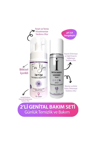 Genital Bölge Temizleyici Yıkama Köpük Ve Intim Bakım Losyonu Set Hijyen Seti