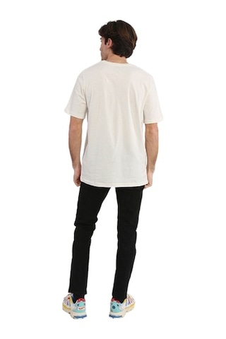 Jack & Jones Pin 12249605 Logo Baskılı Erkek Tişört Beyaz