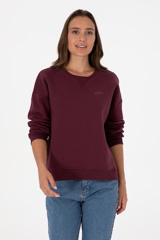 U.S. Polo Assn. Kadın Bordo Şardonlu Bisiklet Yaka Basic Sweatshırt 50313586-VR177