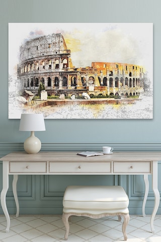 İtalya Roma Colosseum Amphitheatre Kolezyum Amfitiyatro Kanvas TAblo 120 x 80